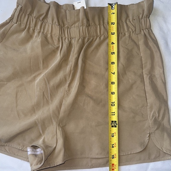 Express Tan High Waist Shorts with Paper Bag Waist - Picture 3 of 4